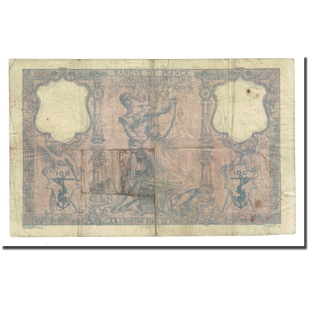 França, 100 Francs, Bleu et Rose, 1897-02-27, F(12-15), Fayette:21.10, KM:65b
