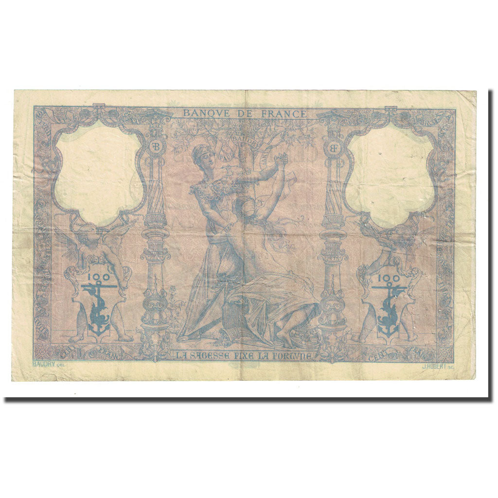 France, 100 Francs, Bleu et Rose, 1897-11-19, VF(30-35), Fayette:21.10, KM:65b