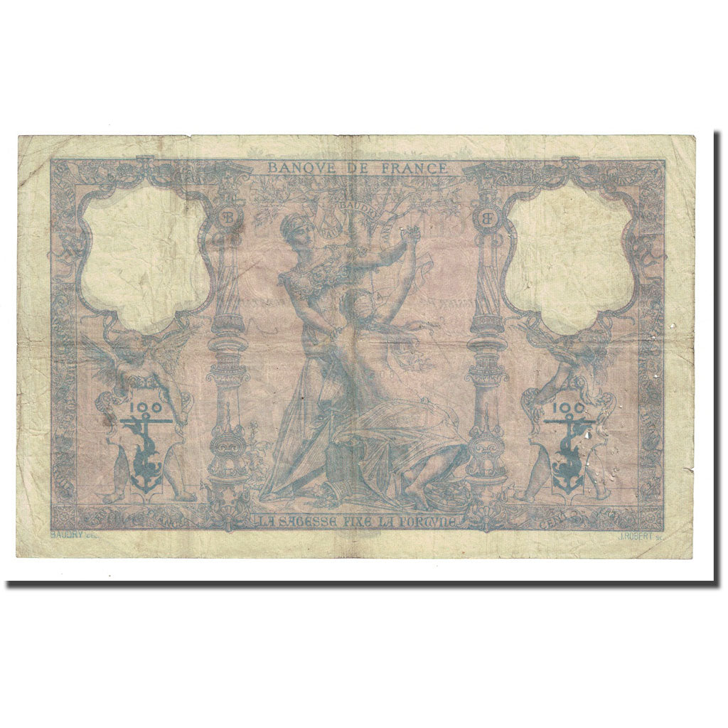 França, 100 Francs, Bleu et Rose, 1898-03-17, EF(40-45), Fayette:21.11, KM:65b
