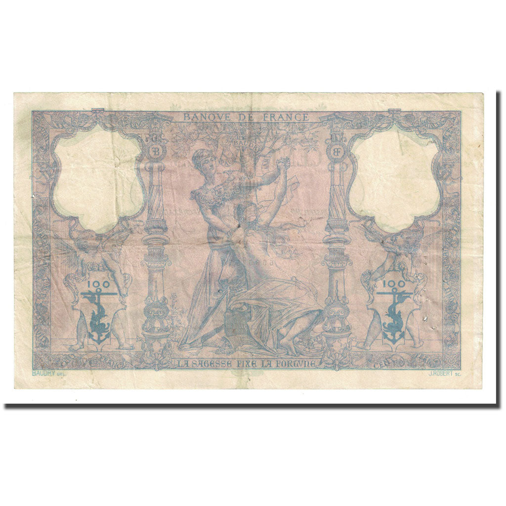 Francia, 100 Francs, Bleu et Rose, 1899-07-04, MBC+, Fayette:21.12, KM:65b