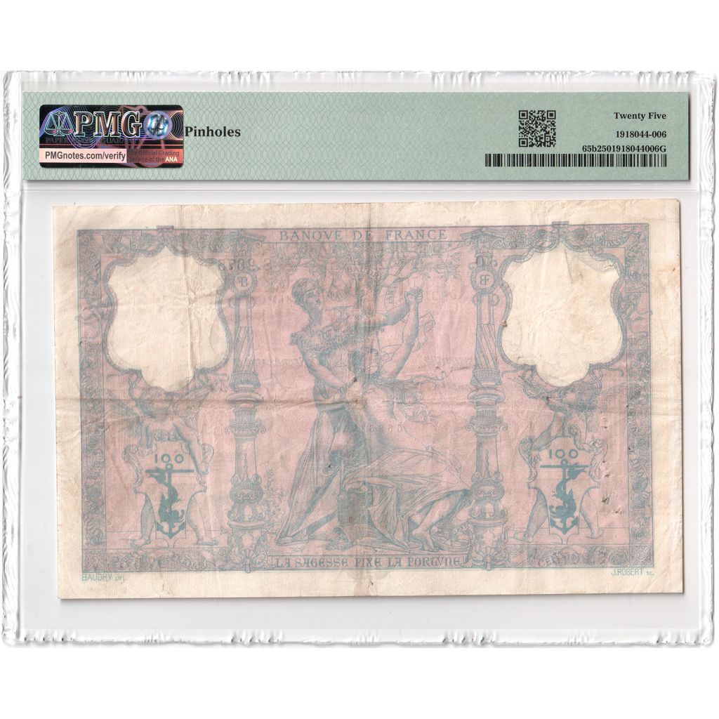 Francia, 100 Francs, Bleu et Rose, 1899-07-04, MBC+, Fayette:21.12, KM:65b