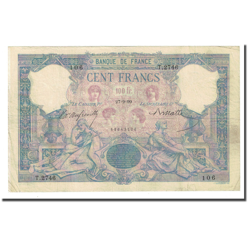Frankreich, 100 Francs, Bleu et Rose, 1899-09-27, SS, Fayette:21.12, KM:65b