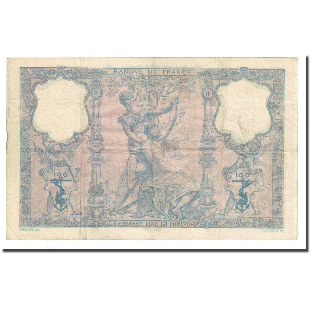France, 100 Francs, Bleu et Rose, 1899-09-29, AU(50-53), Fayette:21.12, KM:65b