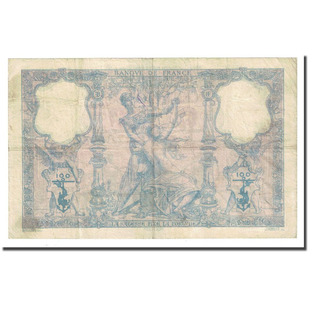 Francia, 100 Francs, Bleu et Rose, 1899-12-29, MBC+, Fayette:21.12, KM:65b