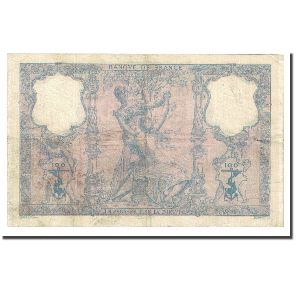 Francia, 100 Francs, Bleu et Rose, 1900-03-10, MBC, Fayette:21.13, KM:65b