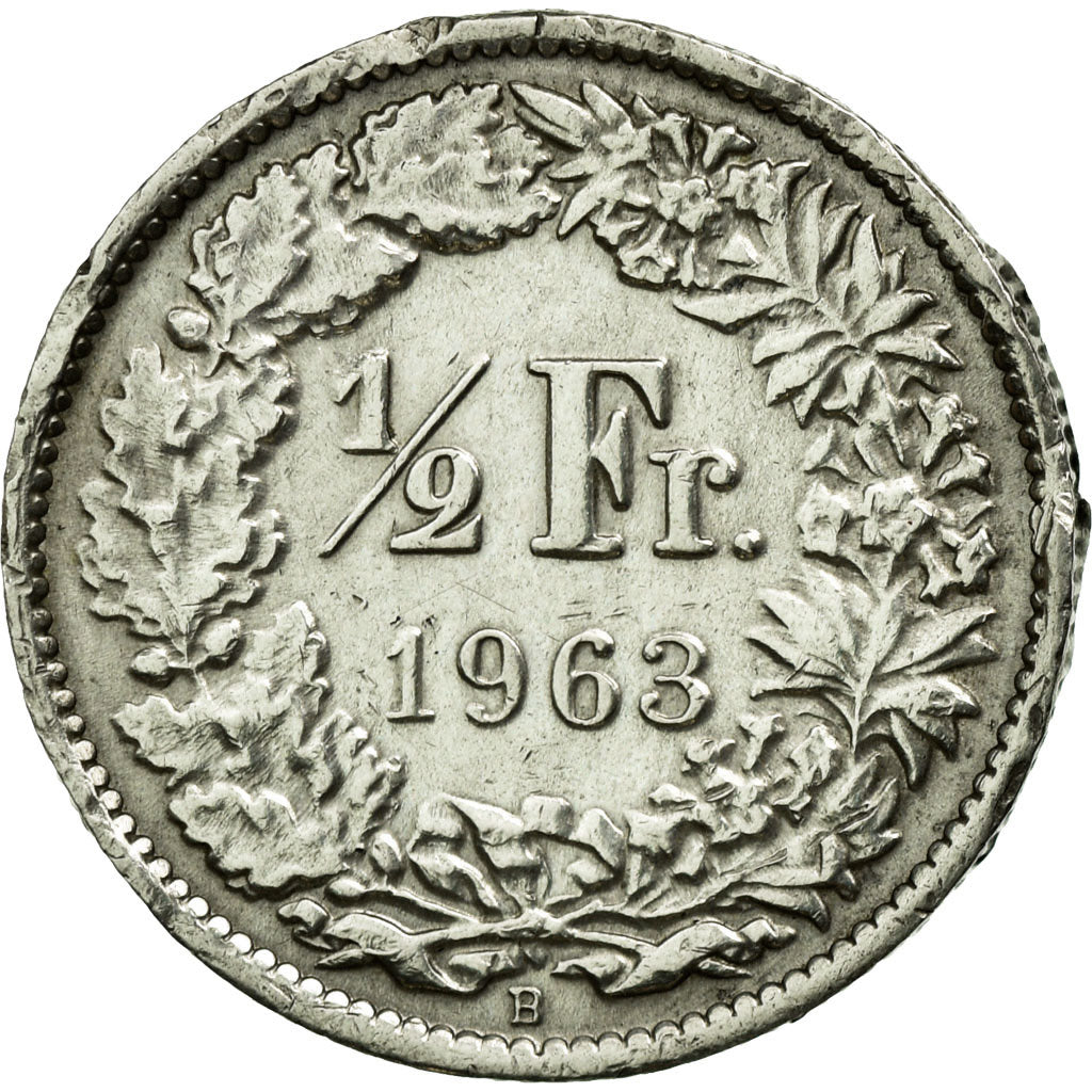 Coin, Switzerland, 1/2 Franc, 1963, Bern, VF(20-25), Silver, KM:23
