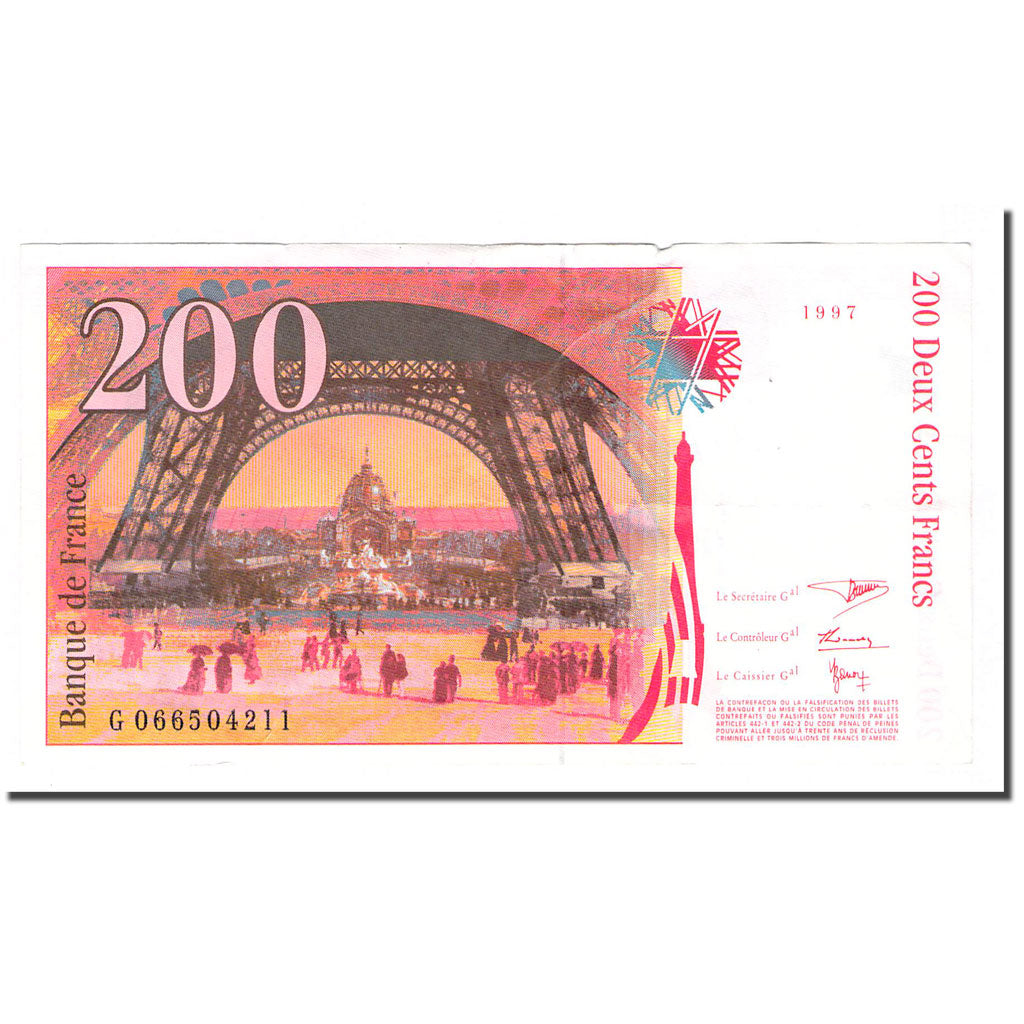 France, 200 Francs, Eiffel, 1997, VF(20-25), Fayette:75.4b, KM:159b