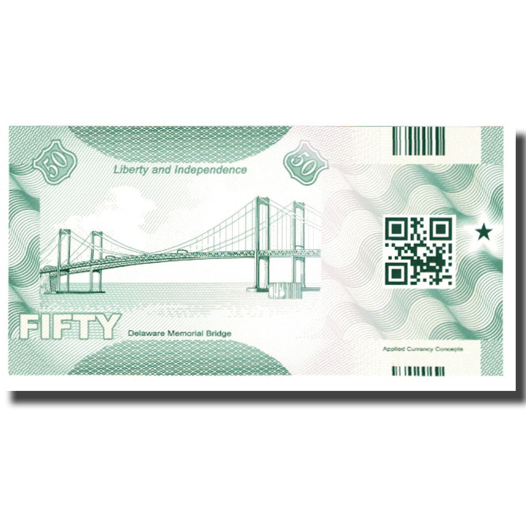 Biljet, Verenigde Staten, 50 Dollars, DELAWARE, NIEUW