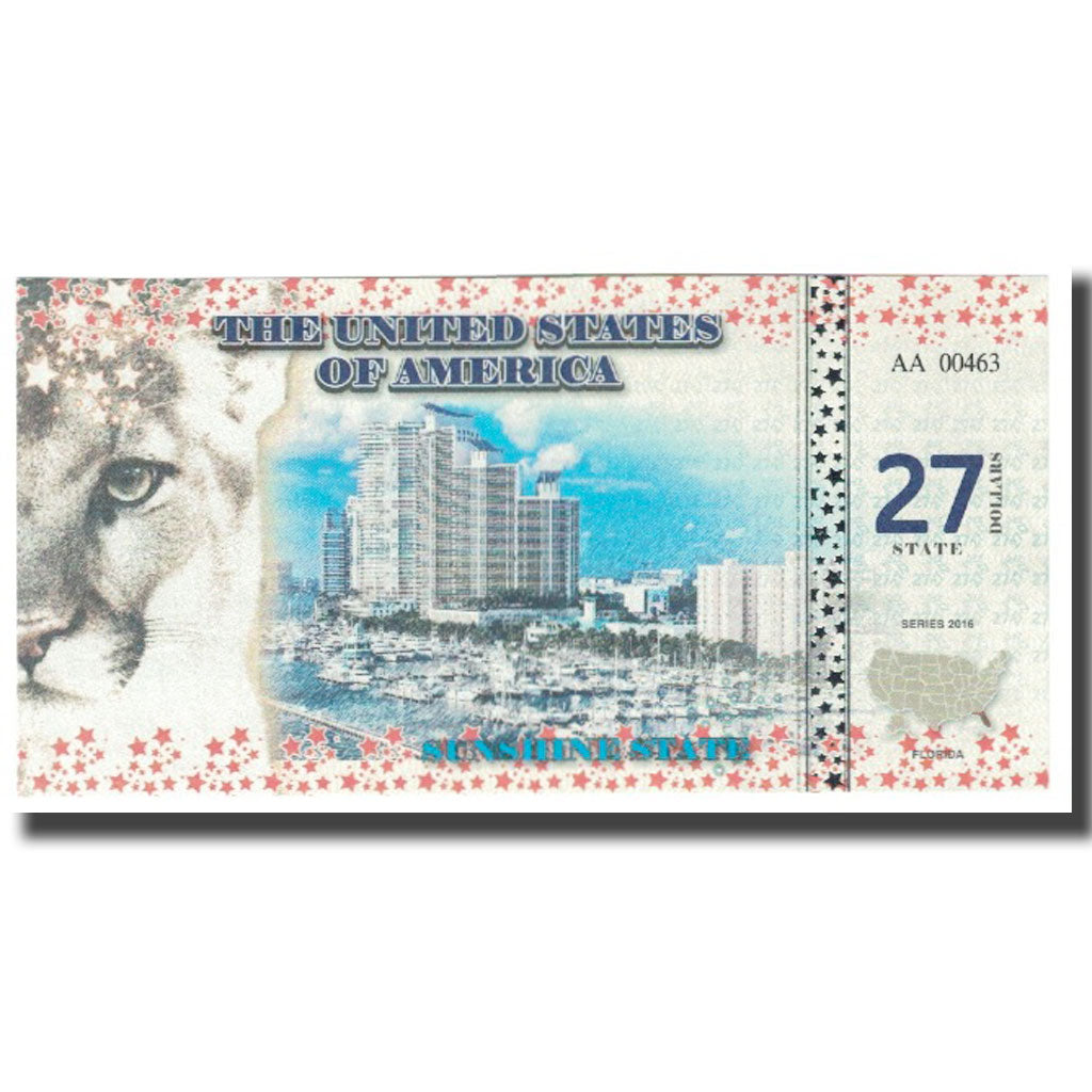 Banknot, USA, Tourist Banknote, 2016, Undated, FLORIDA 27 DOLLARS, UNC(65-70)