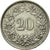 Moneda, Suiza, 20 Rappen, 1969, Bern, MBC, Cobre - níquel, KM:29a
