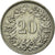 Moneta, Szwajcaria, 20 Rappen, 1970, Bern, VF(30-35), Miedź-Nikiel, KM:29a