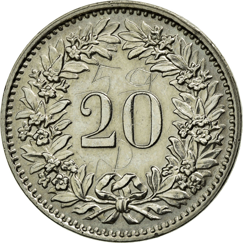 Coin, Switzerland, 20 Rappen, 1970, Bern, VF(30-35), Copper-nickel, KM:29a
