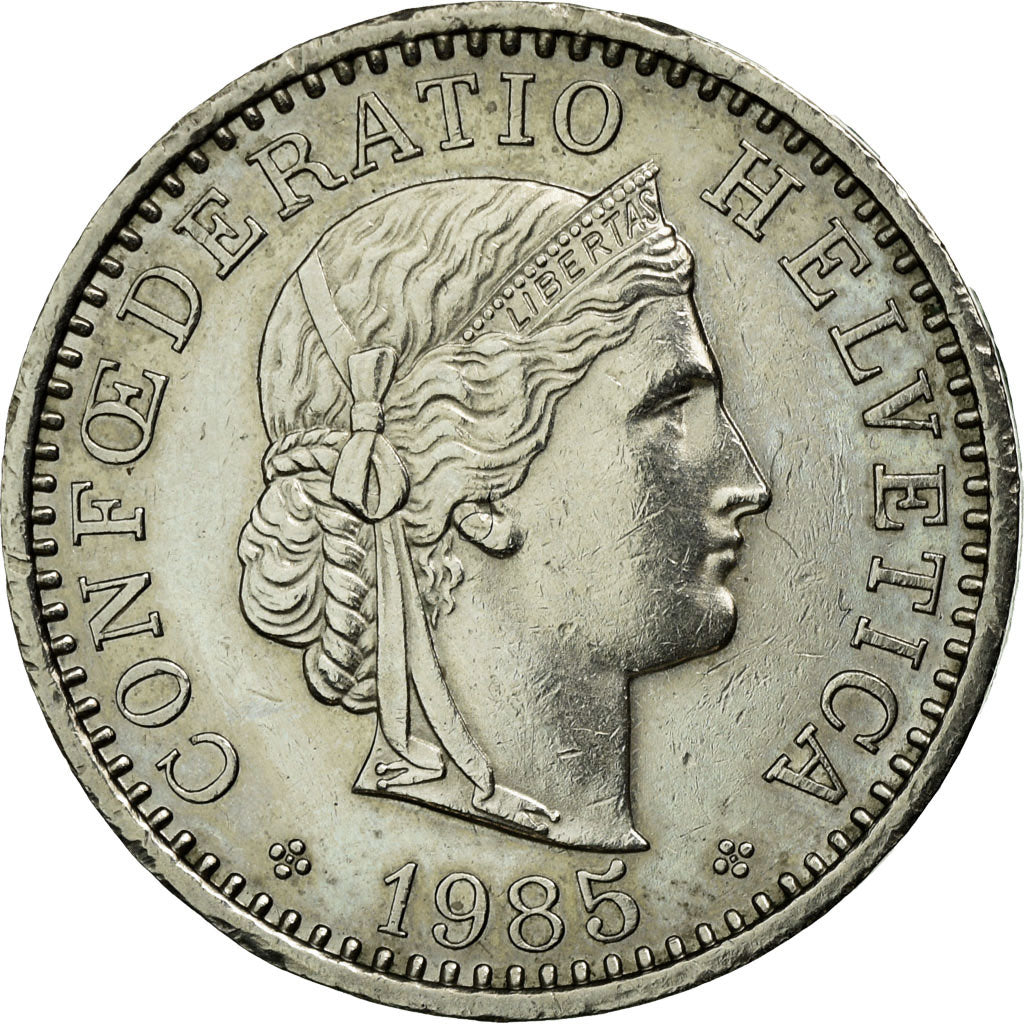 Coin, Switzerland, 20 Rappen, 1985, Bern, EF(40-45), Copper-nickel, KM:29a