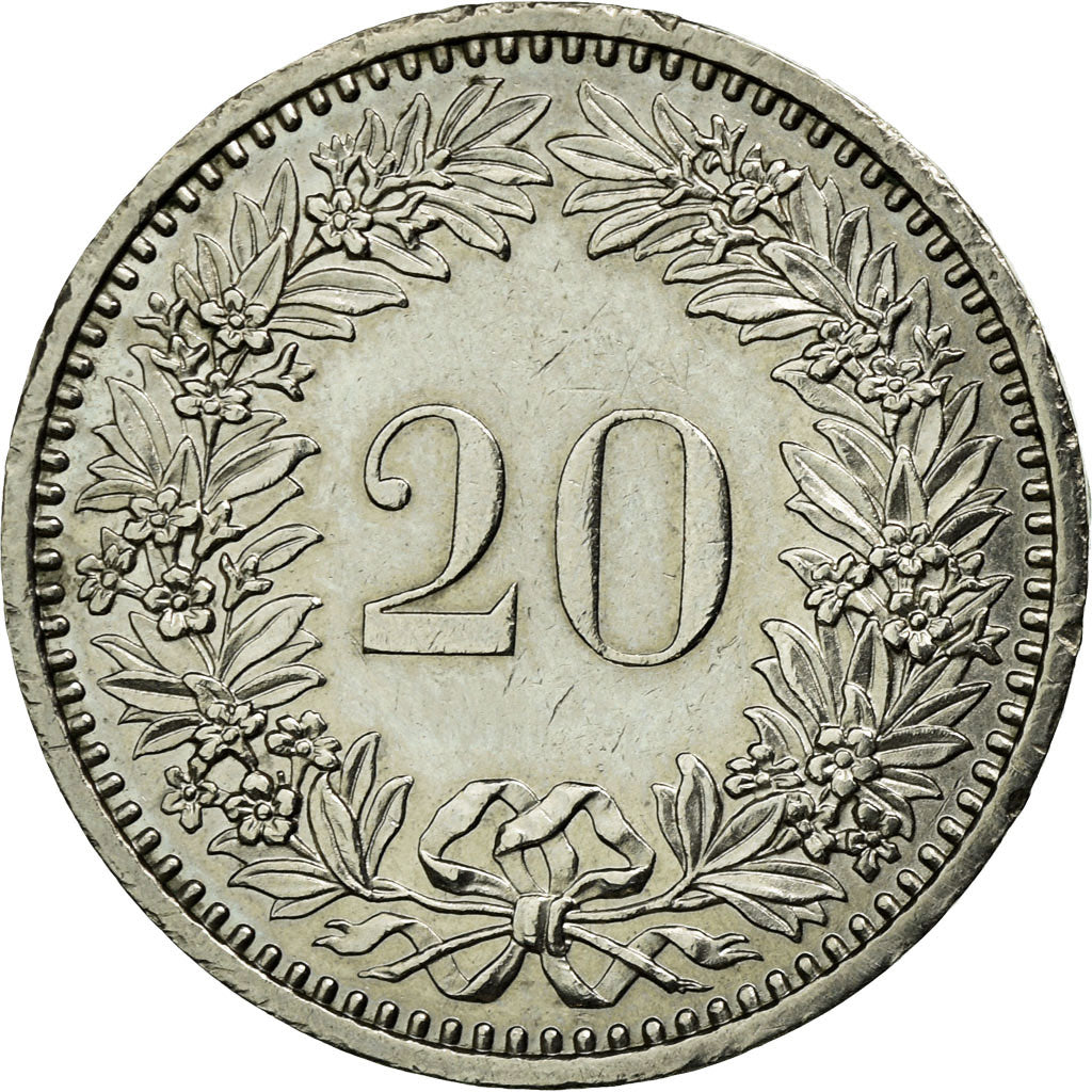 Coin, Switzerland, 20 Rappen, 1985, Bern, EF(40-45), Copper-nickel, KM:29a