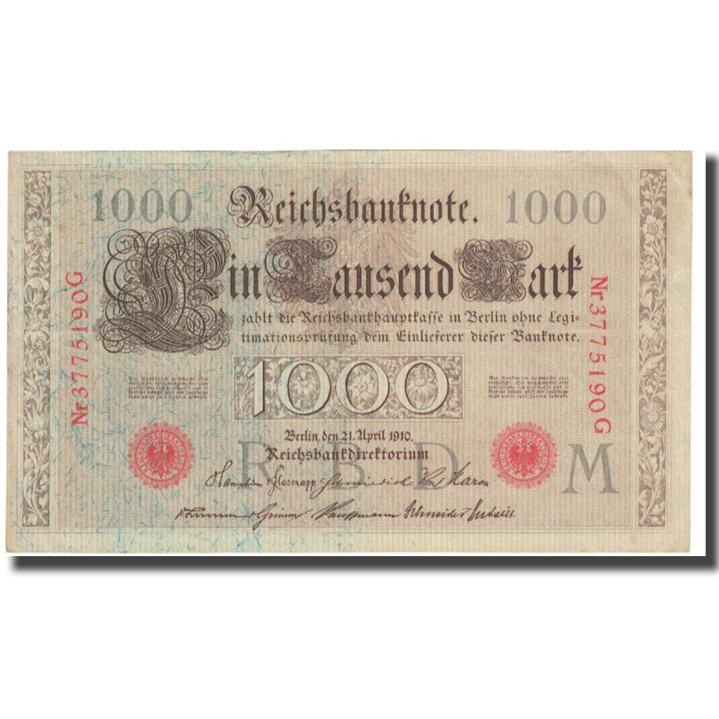 Banknot, Niemcy, 1000 Mark, 1910, 1910-04-21, KM:44a, EF(40-45)