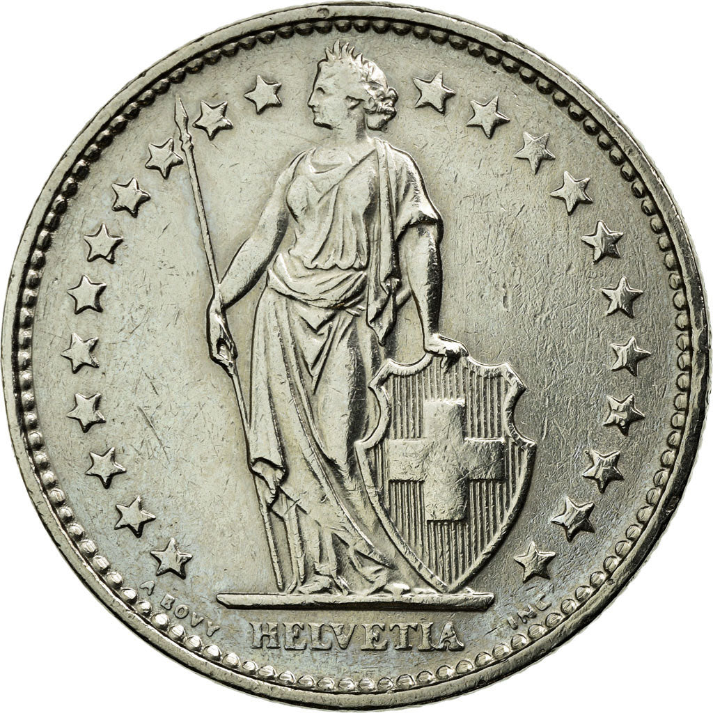 Coin, Switzerland, 2 Francs, 1970, Bern, EF(40-45), Copper-nickel, KM:21a.1