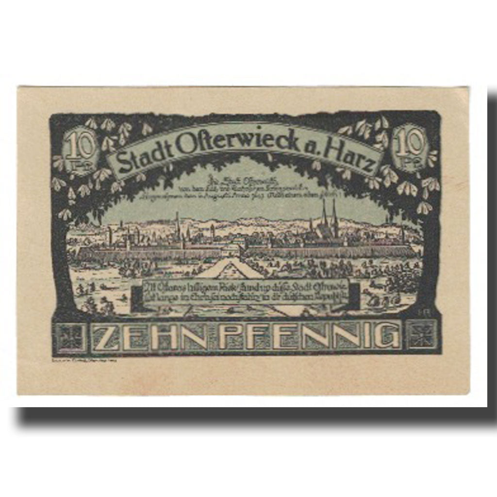 Banknote, Germany, 10 Pfennig, statue, 1921, 1921-01-01, HARZ, UNC(63)
