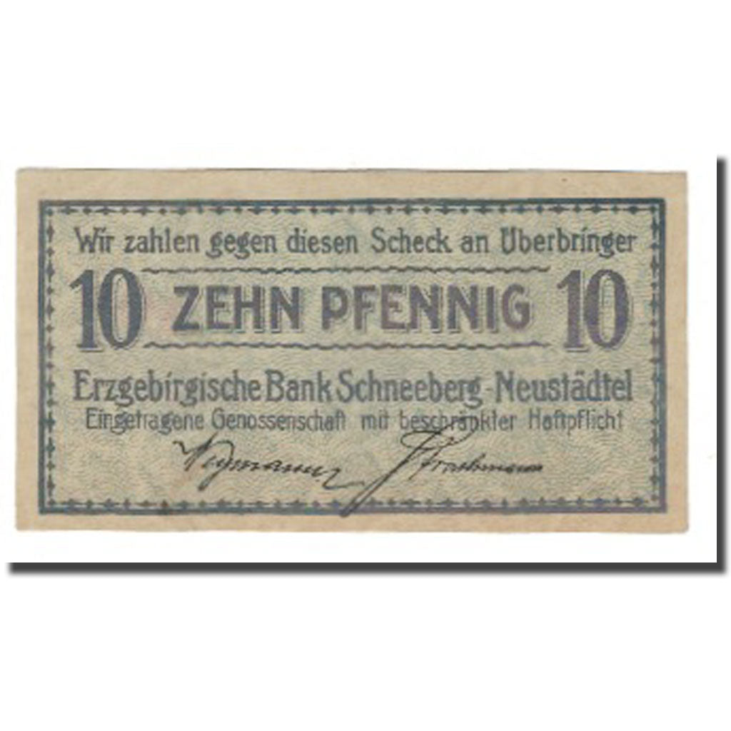 Banknote, Germany, 10 Pfennig, soldat, SCHNEEBERG, UNC(65-70), Mehl:00