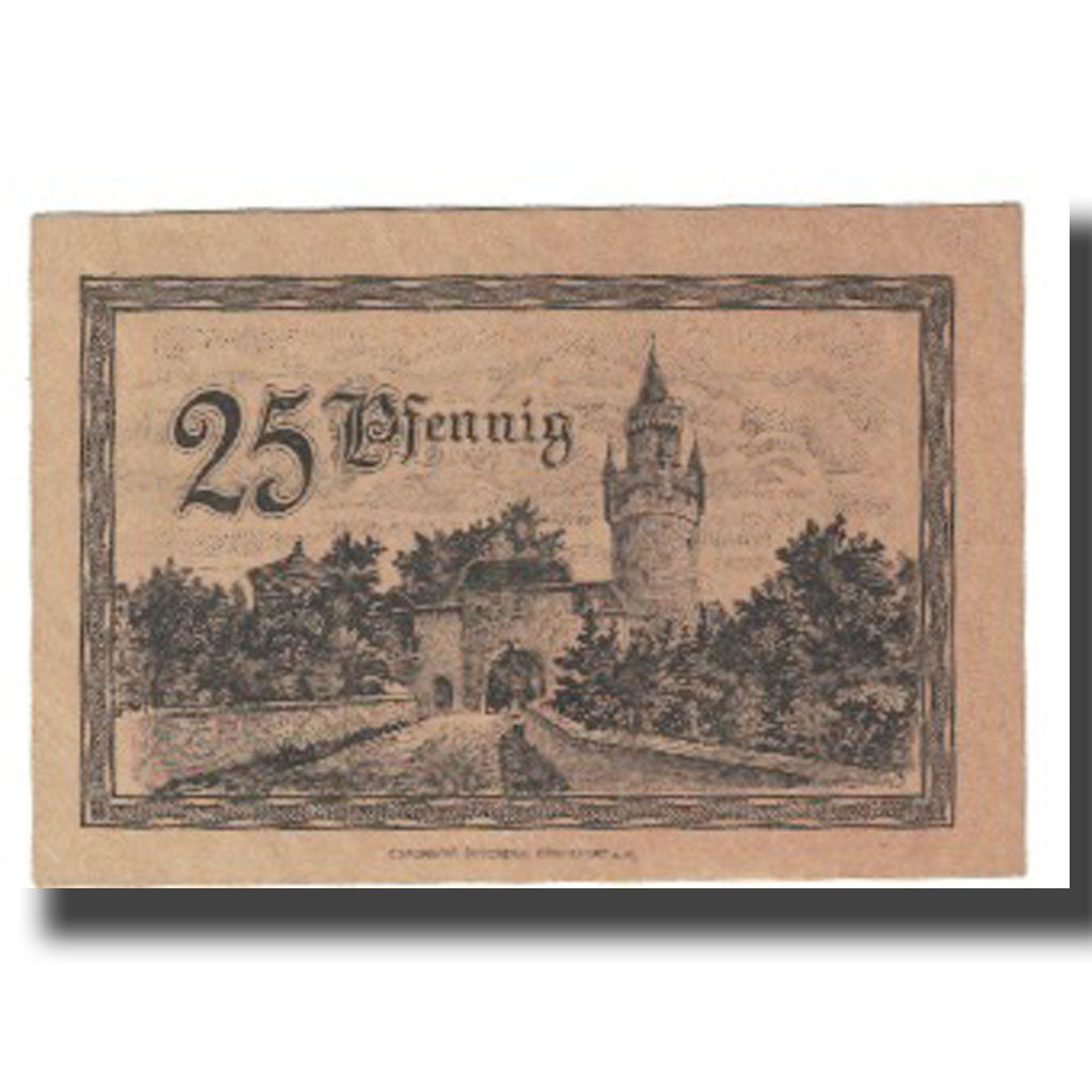 Banknote, Germany, 25 Pfennig, château, 1920, 1920-12-01, FRIEDBERG