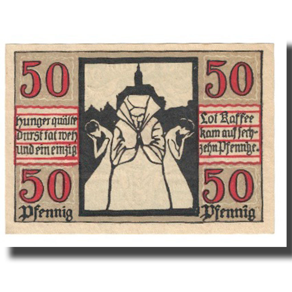 Banknote, Germany, 50 Pfennig, personnage, 1920, NAUMBURG, UNC(65-70)