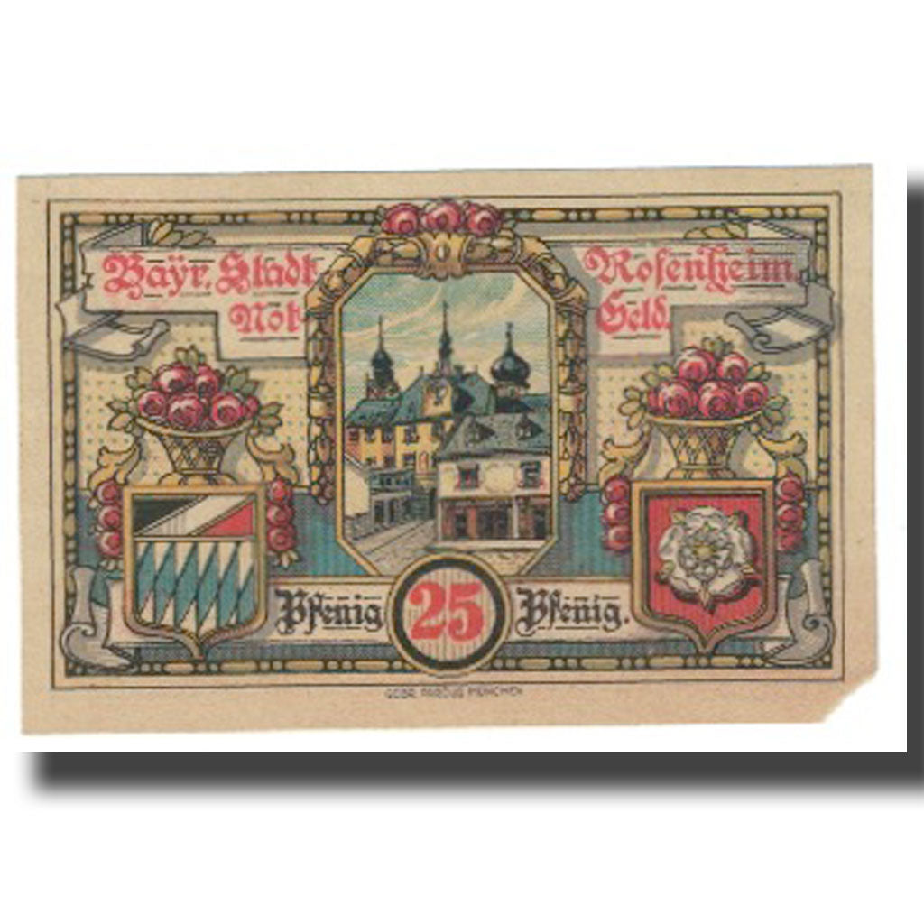 Banknote, Germany, 25 Pfennig, village, 1921, 1921-02-16, Rosenheim, EF(40-45)