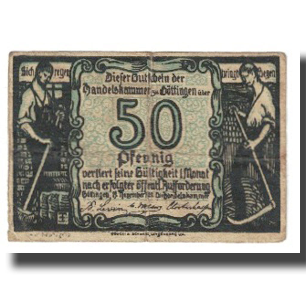 Banknote, Germany, 50 Pfennig, château, Göttingen Handelskammer, EF(40-45)