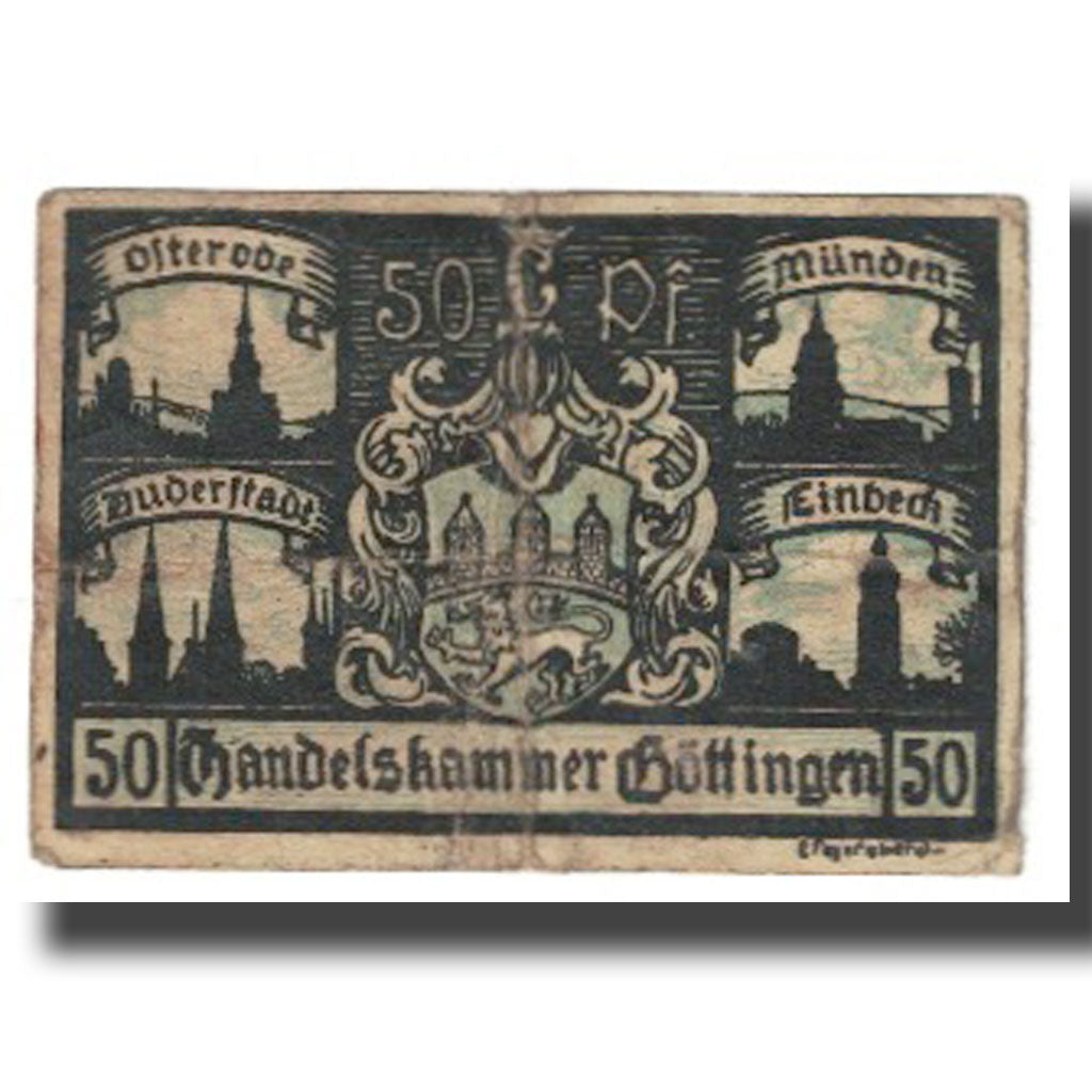 Banknote, Germany, 50 Pfennig, château, Göttingen Handelskammer, EF(40-45)