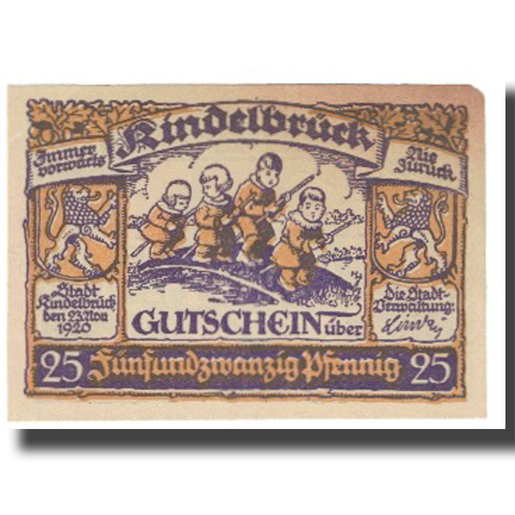 Banknote, Germany, 25 Pfennig, village, 1920, 1920-11-23, Kindelbrück
