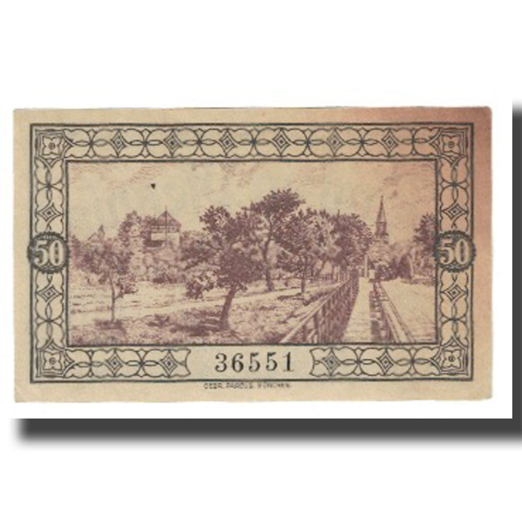 Banknote, Germany, 50 Pfennig, village, 1919, 1919-11-01, Düben, EF(40-45)