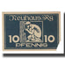 Banknote, Germany, 10 Pfennig, personnage, 1921, 1921-03-01, EF(40-45)