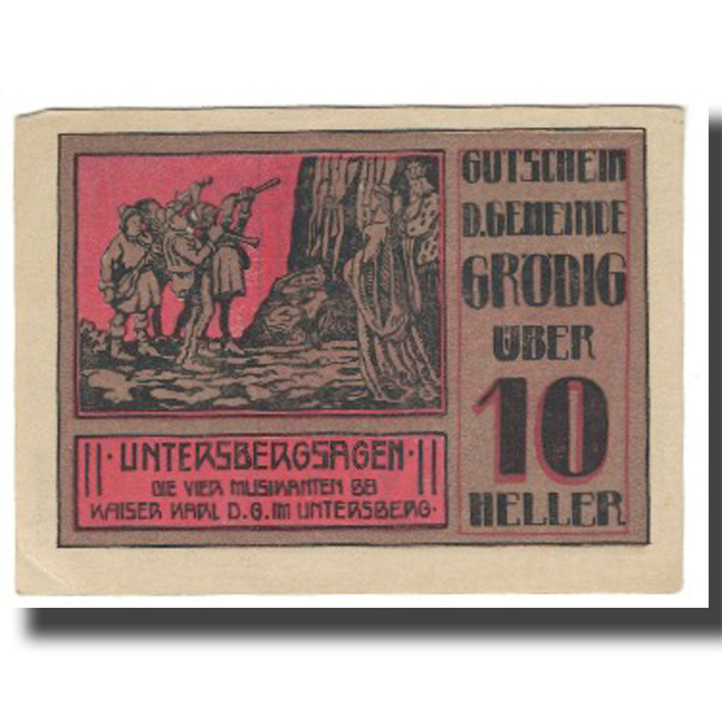 Banknote, Austria, Grödig, 10 Heller, personnage, 1920, 1920-12-31, UNC(65-70)