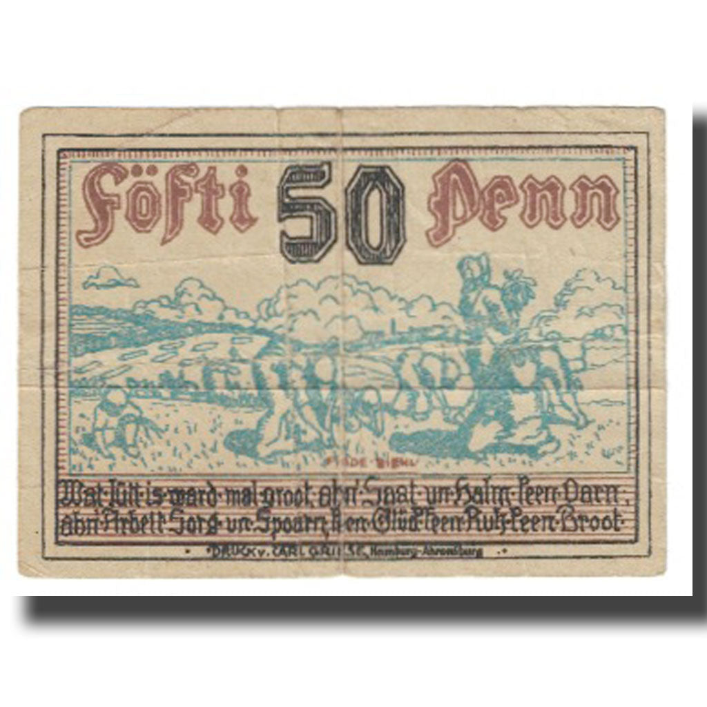 Banknote, Germany, Wandsbek, 50 Pfennig, champs, EF(40-45), Mehl:S115.1