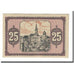 Banknote, Germany, Greiz,, 25 Pfennig, château, 1920, Bank für Handel und