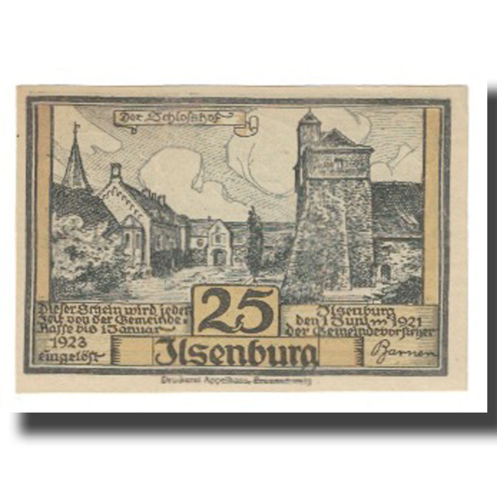 Banknote, Germany, Ilsenburg, 25 Pfennig, village, 1921, 1921-06-01, UNC(65-70)