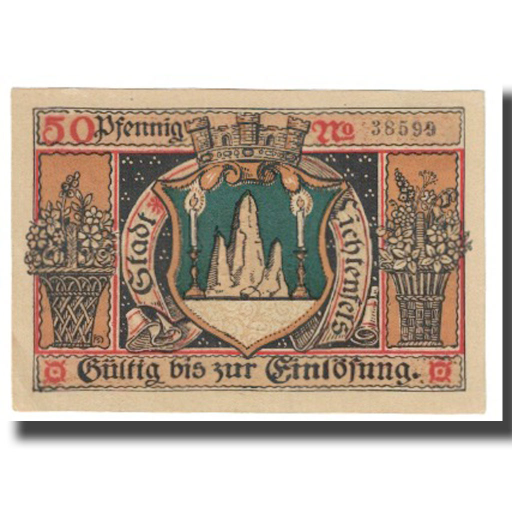 Banconote, Germania, Lichtenfels, 50 Pfennig, village, FDS, Mehl:L36.5