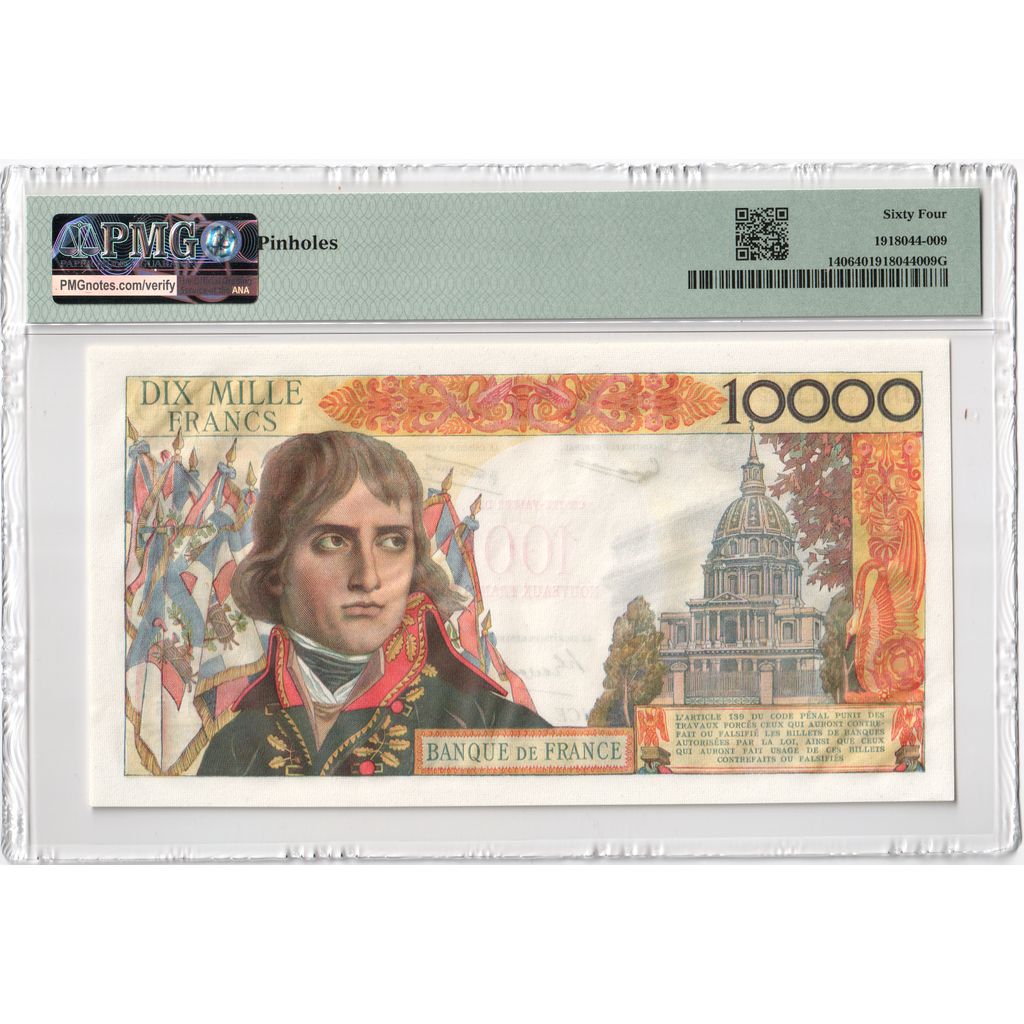 França, 100 Nouveaux Francs on 10,000 Francs, 1958-10-30, S.145, UNC(63)