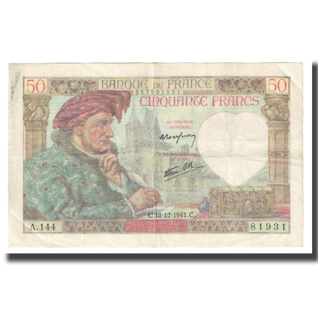 França, 50 Francs, 1941, P. Rousseau and R. Favre-Gilly, 1941-12-18, AU(50-53)