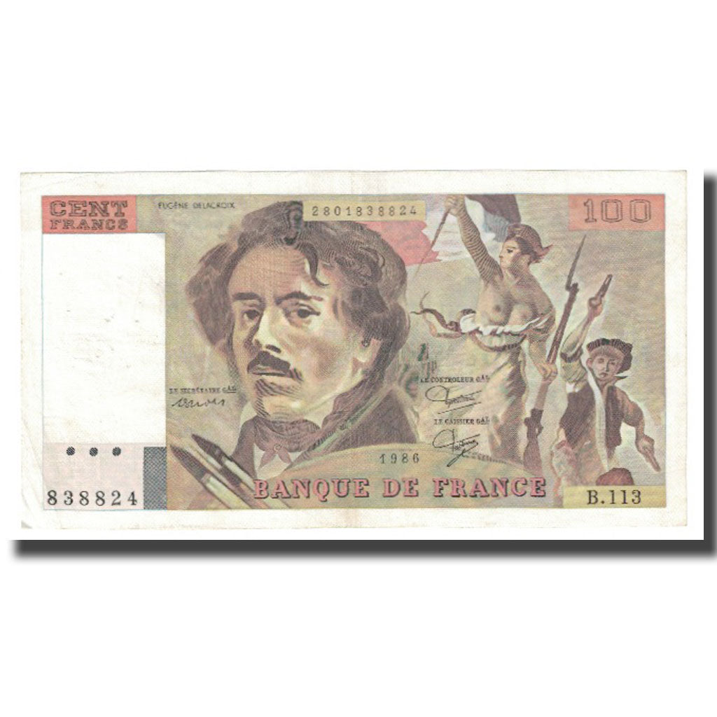 Frankrijk, 100 Francs, 1986, STROHL TRONCHE DENTAUD, SUP, Fayette:69.10, KM:154b