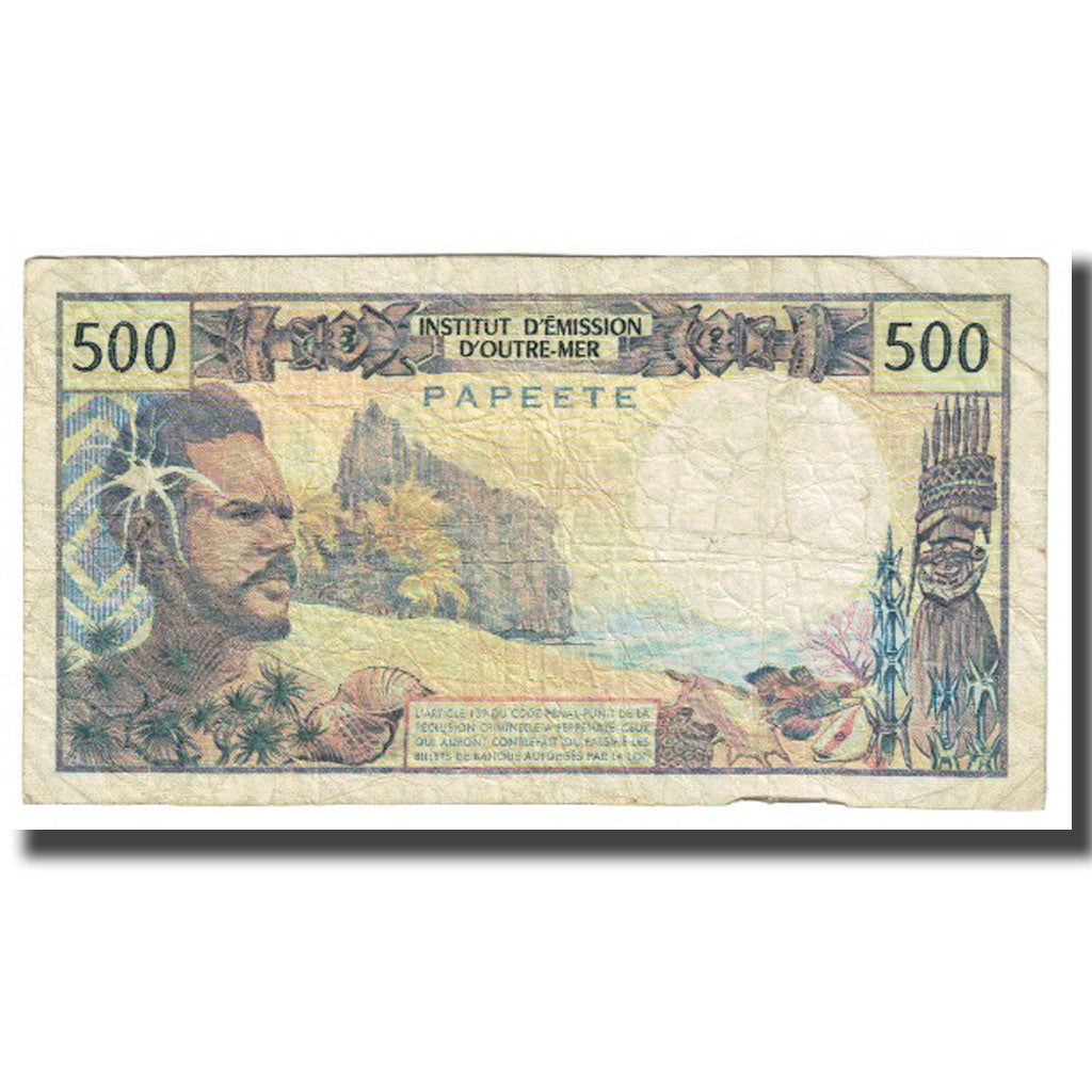Billete, 500 Francs, Tahití, KM:25b2, BC