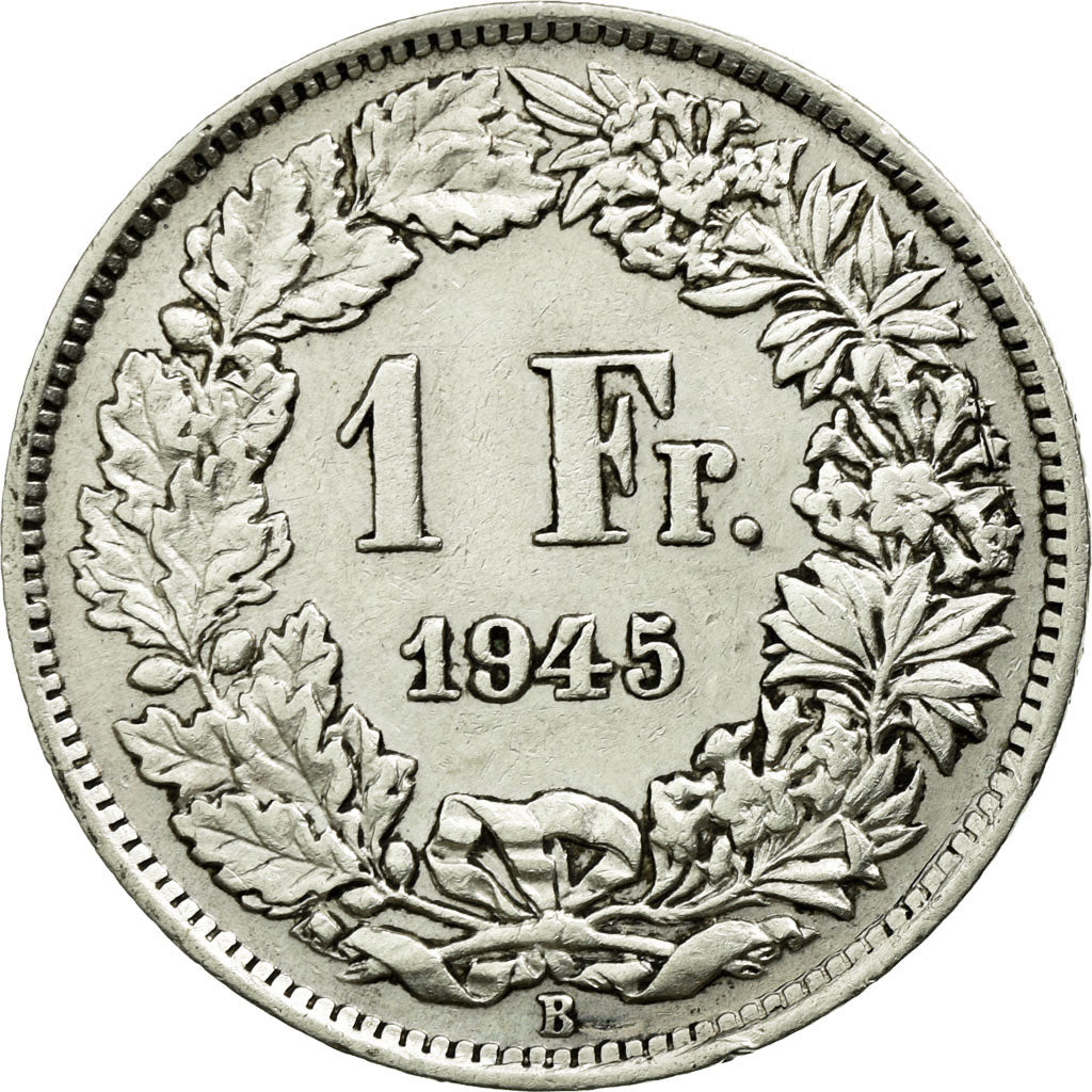 Coin, Switzerland, Franc, 1945, Bern, EF(40-45), Silver, KM:24