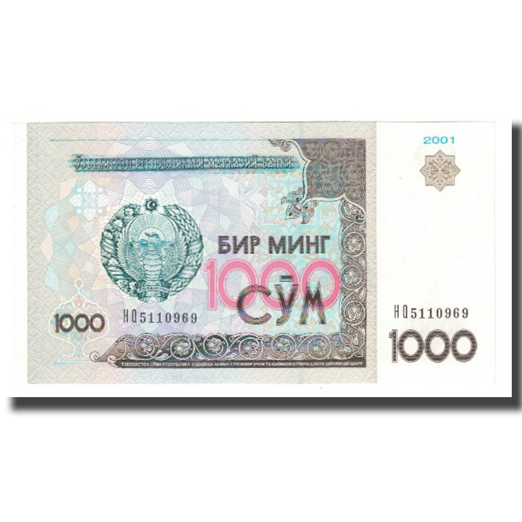 Geldschein, Uzbekistan, 1000 Sum, 2001, KM:82, UNZ