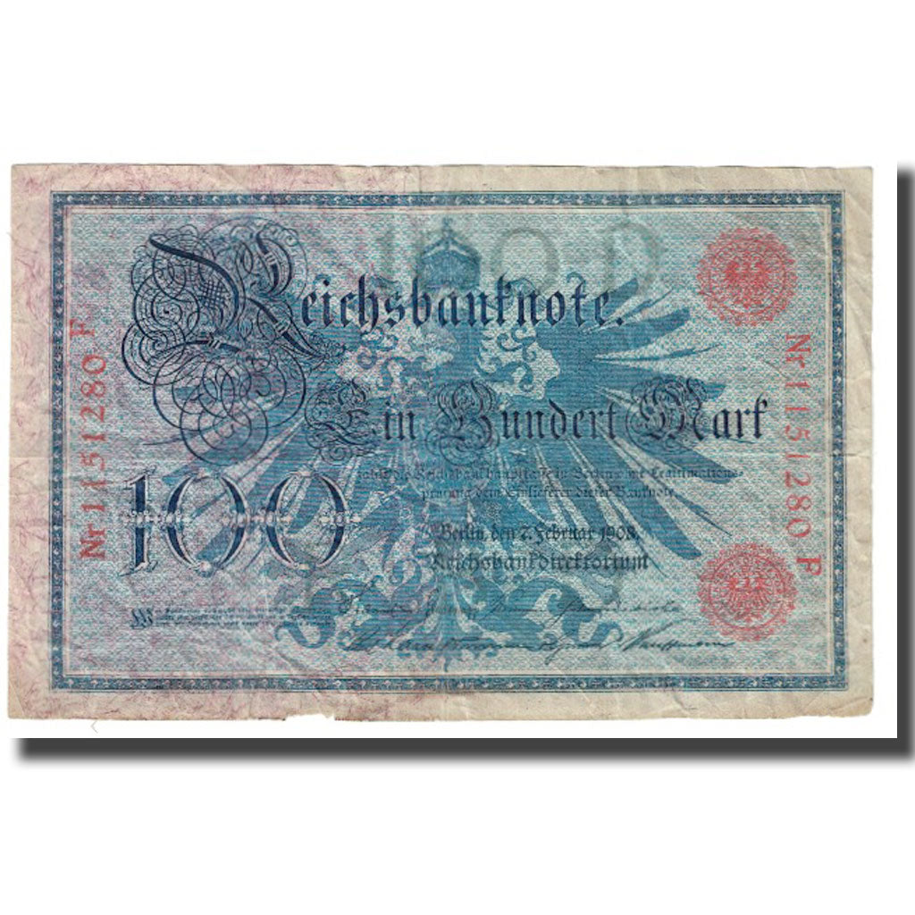 Banknote, Germany, 100 Mark, 1908, 1908-02-07, KM:33a, EF(40-45)