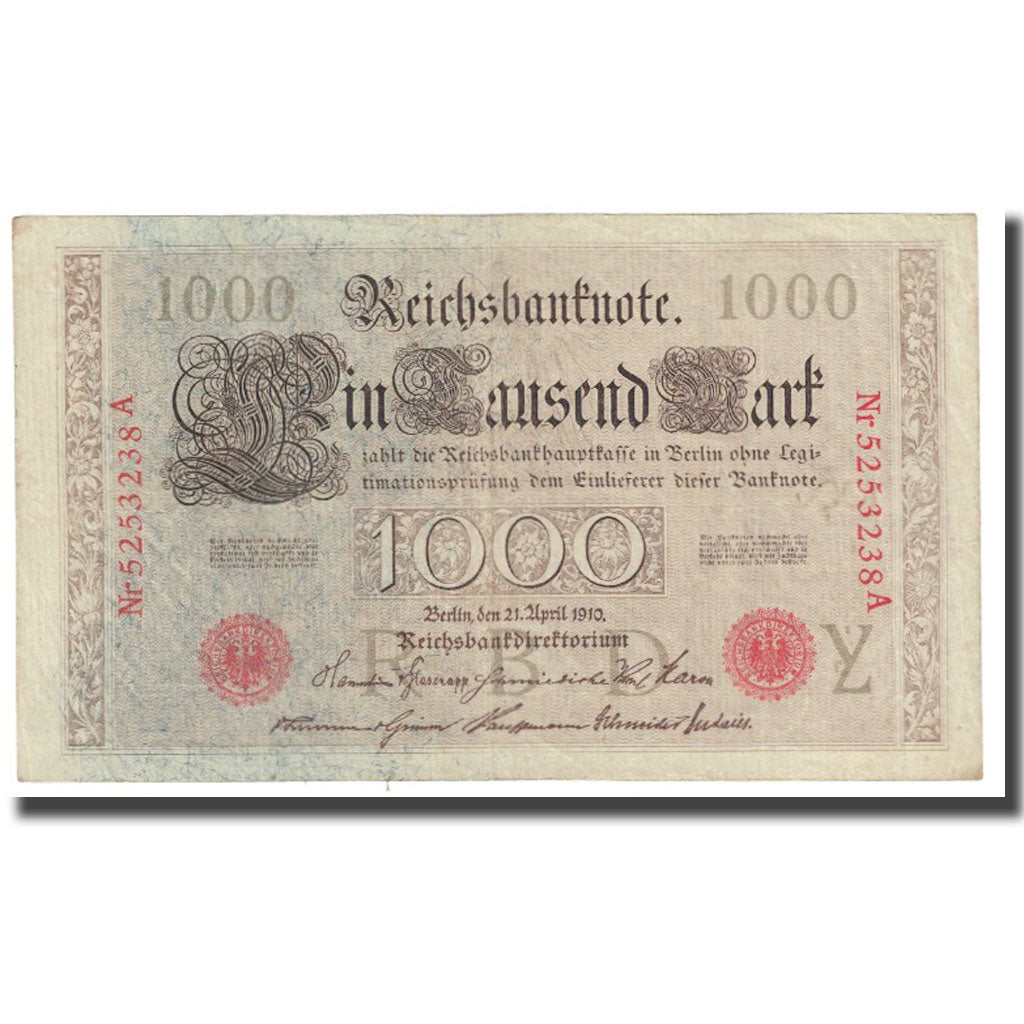 Banknote, Germany, 1000 Mark, 1910, 1910-04-21, KM:44b, AU(55-58)