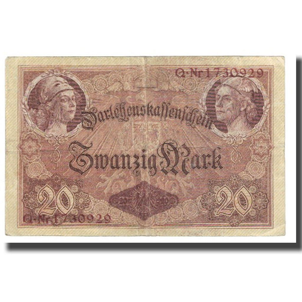 Banconote, Germania, 20 Mark, 1914, 1914-08-05, KM:48a, BB