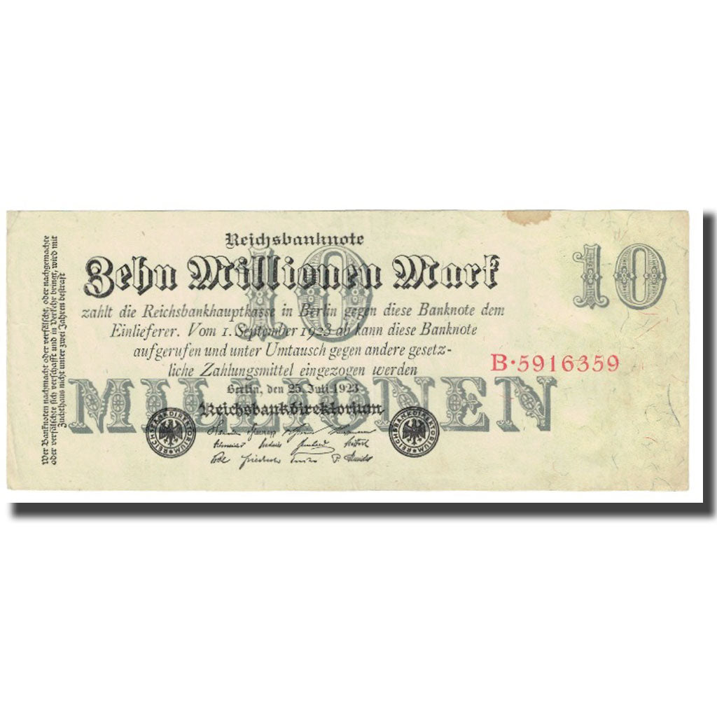 Banknote, Germany, 10 Millionen Mark, 1923, 1923-09-01, KM:96, EF(40-45)