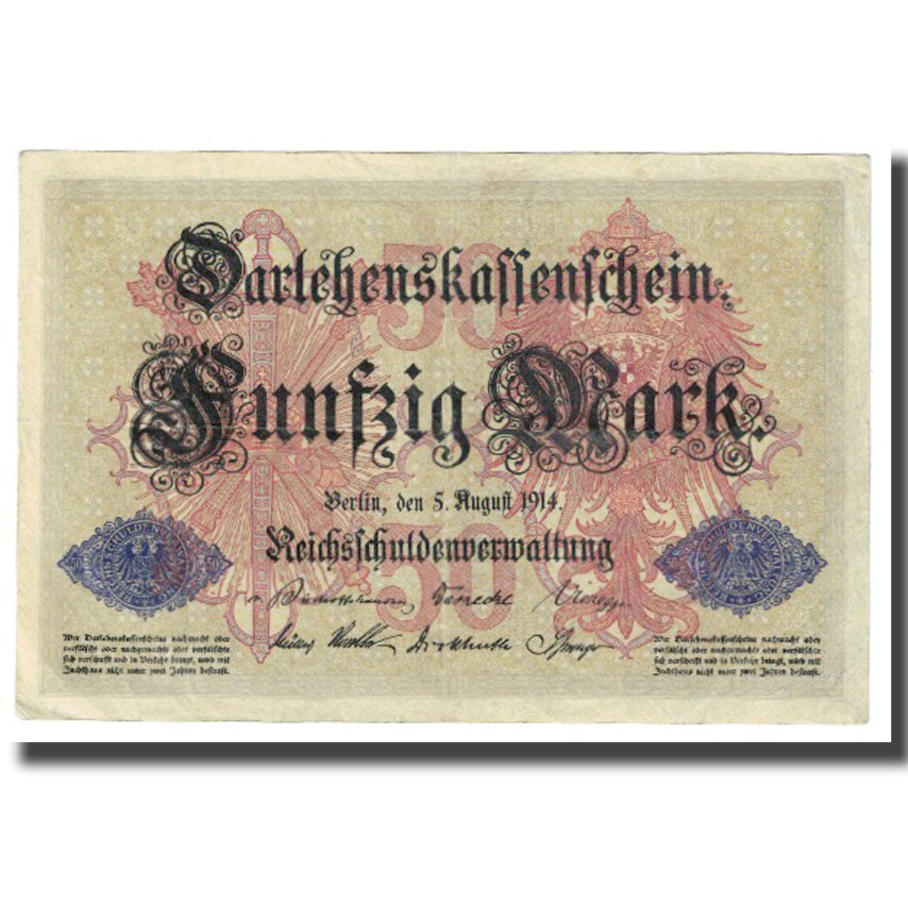Banconote, Germania, 50 Mark, 1914, 1914-08-05, KM:49a, BB