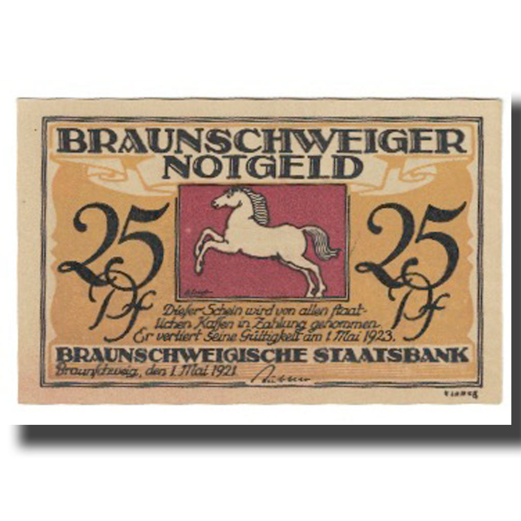 Banknote, Germany, Braunschweig, 25 Pfennig, village, UNC(65-70), Mehl:155.3d