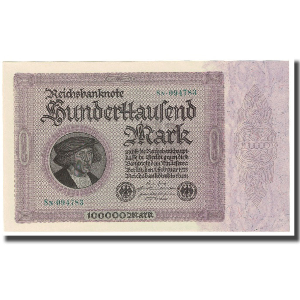 Banknote, Germany, 100,000 Mark, 1923, 1923-02-01, KM:83a, UNC(65-70)