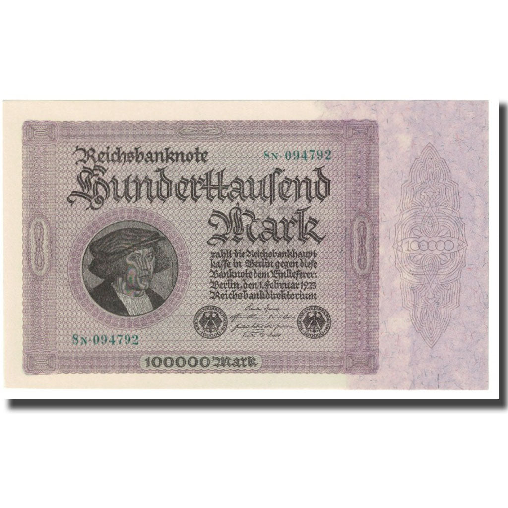 Banknote, Germany, 100,000 Mark, 1923, 1923-02-01, KM:83a, UNC(65-70)