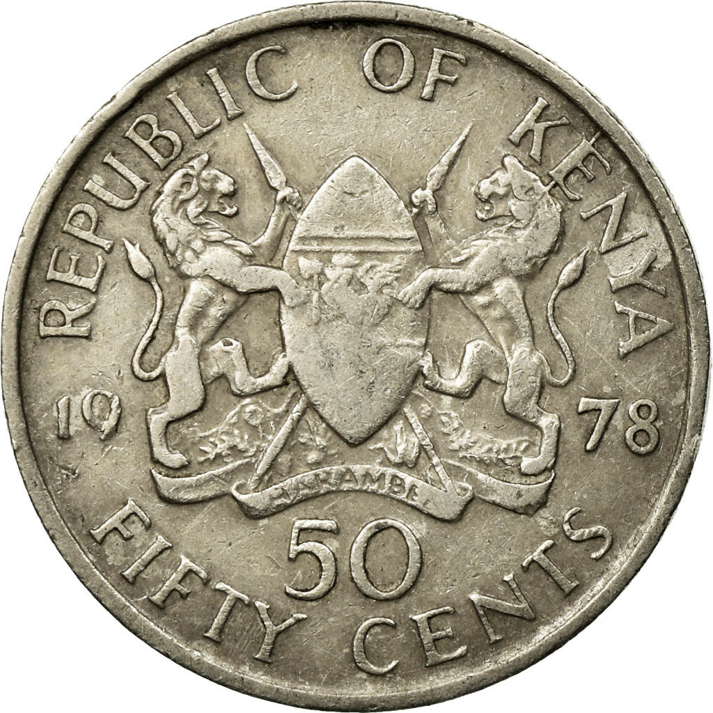 Coin, Kenya, 50 Cents, 1978, EF(40-45), Copper-nickel, KM:13